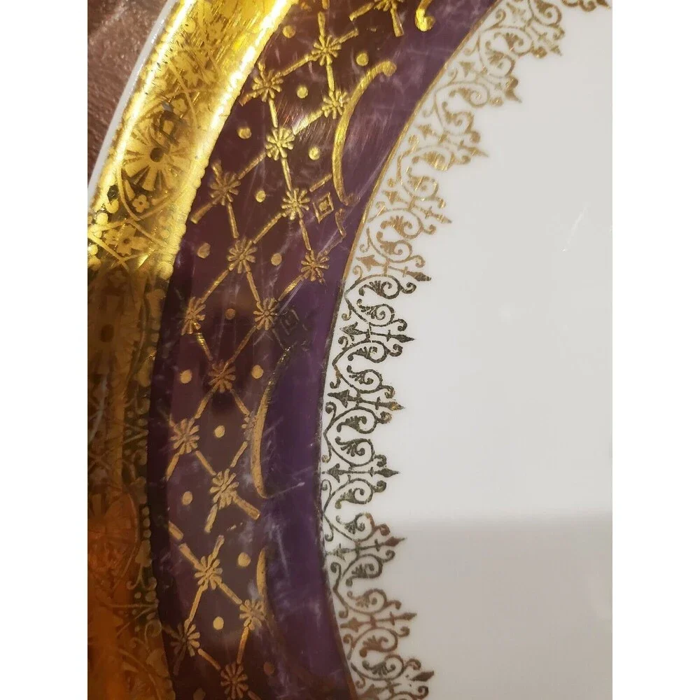 LES Limoges Flower Floral Dinner Plate Vintage Antique